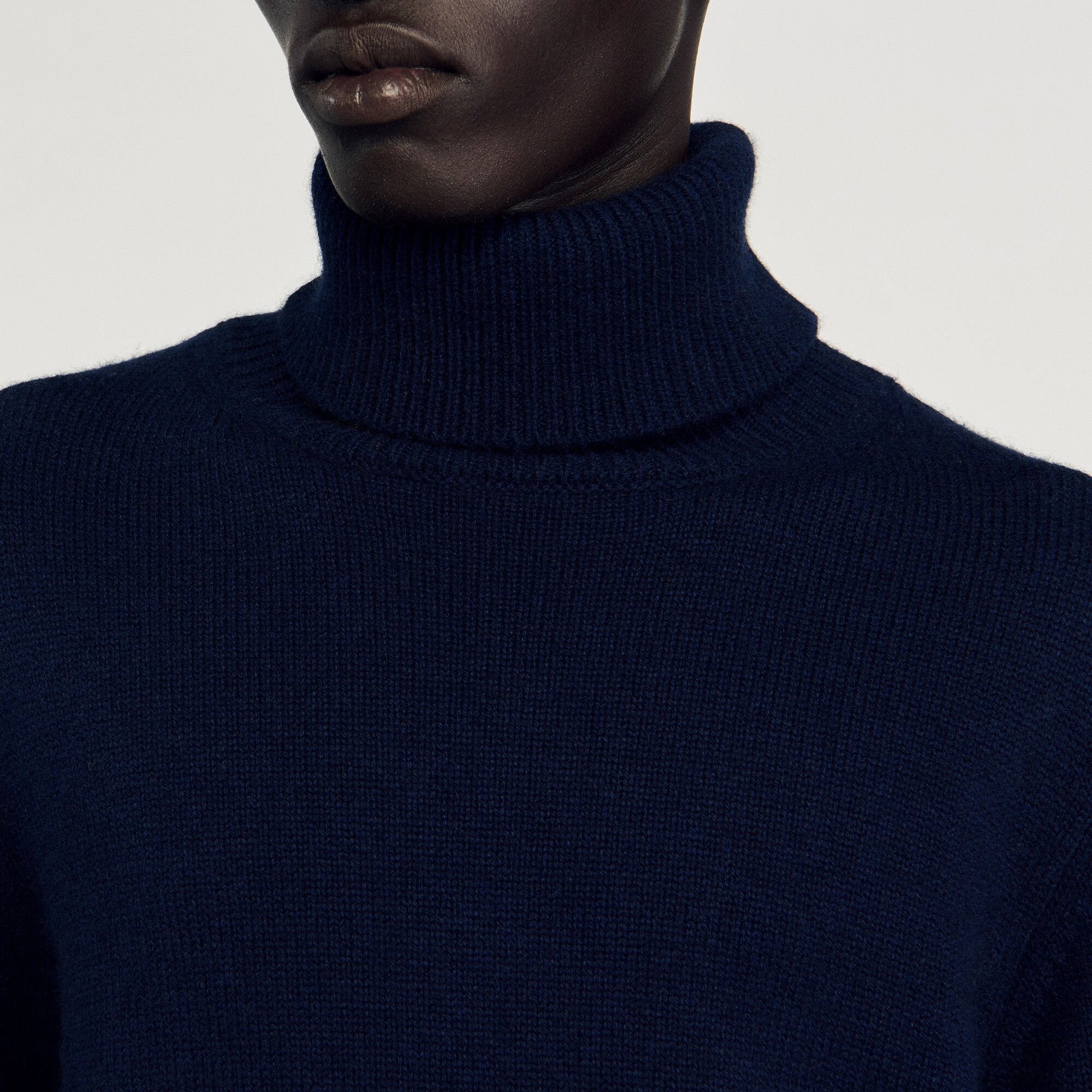 Sandro Wool and cashmere turtleneck Midnight Blue