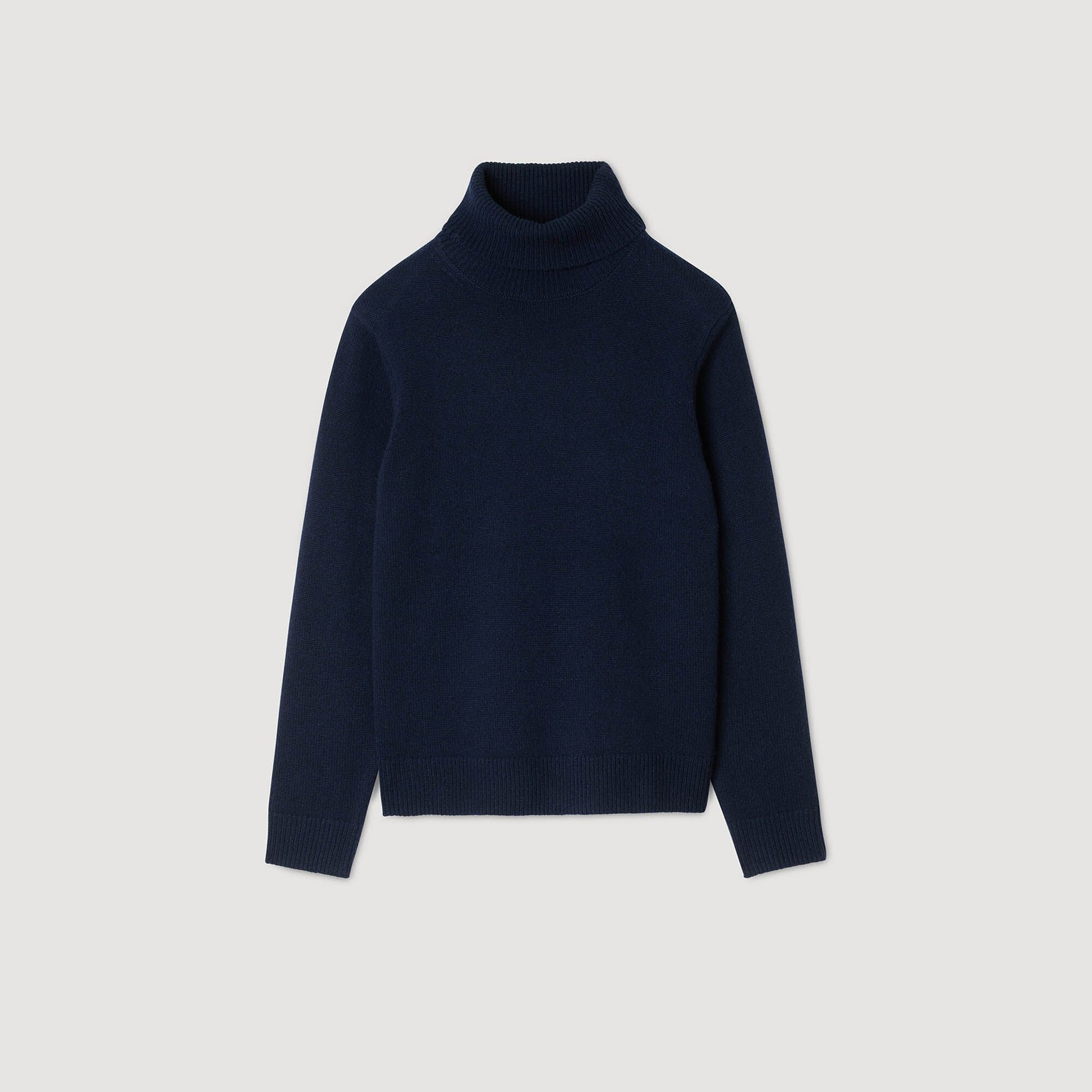 Sandro Wool and cashmere turtleneck Midnight Blue