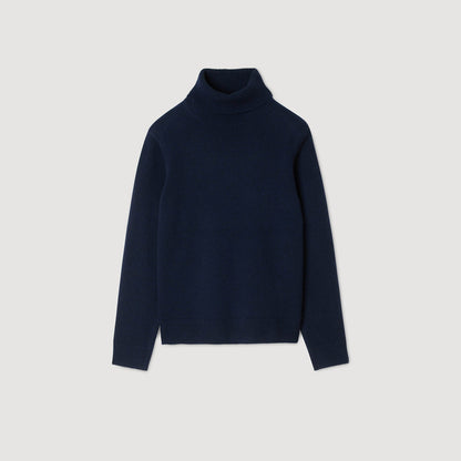 Sandro Wool and cashmere turtleneck Midnight Blue