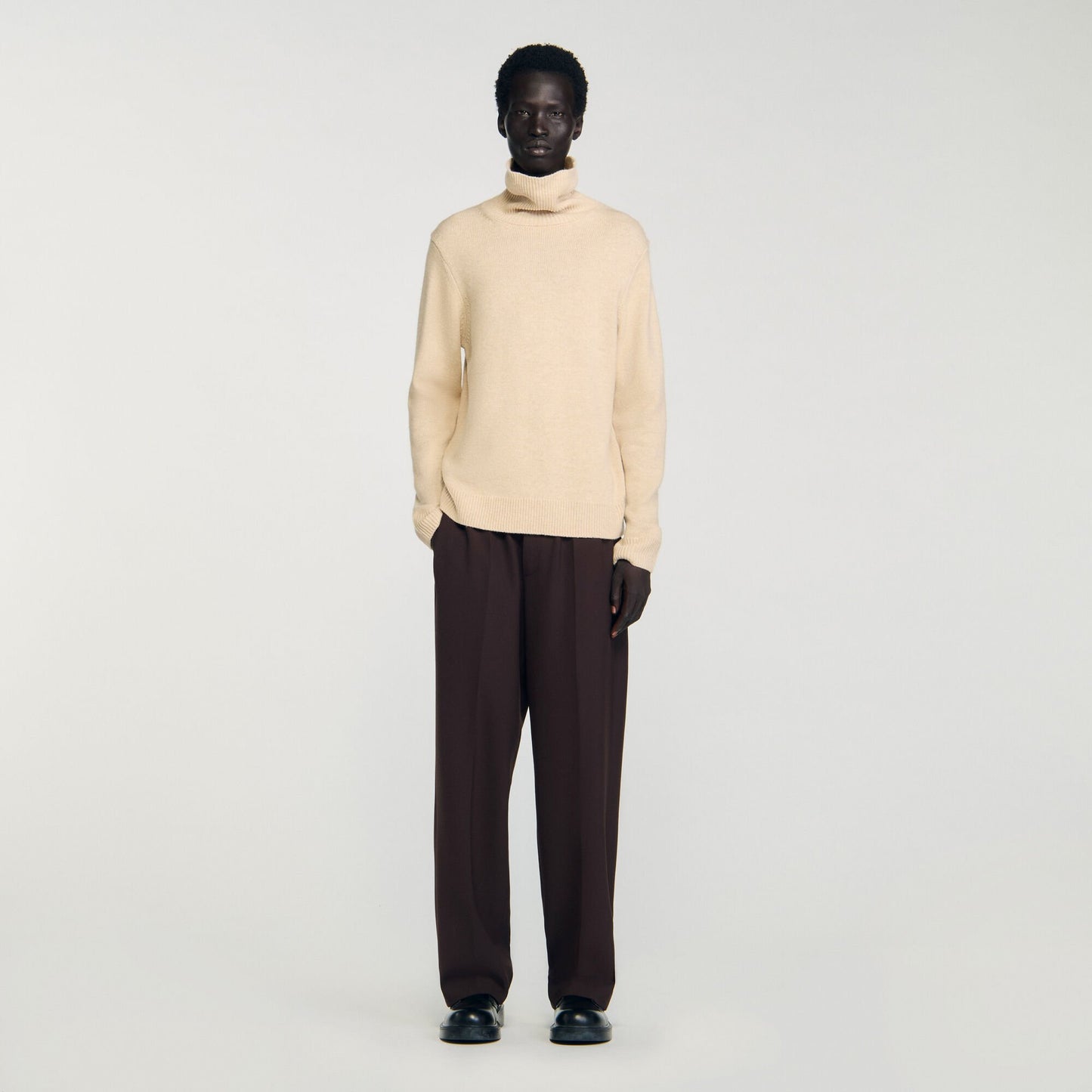 Sandro Wool and cashmere turtleneck Beige