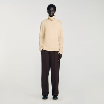 Sandro Wool and cashmere turtleneck Beige