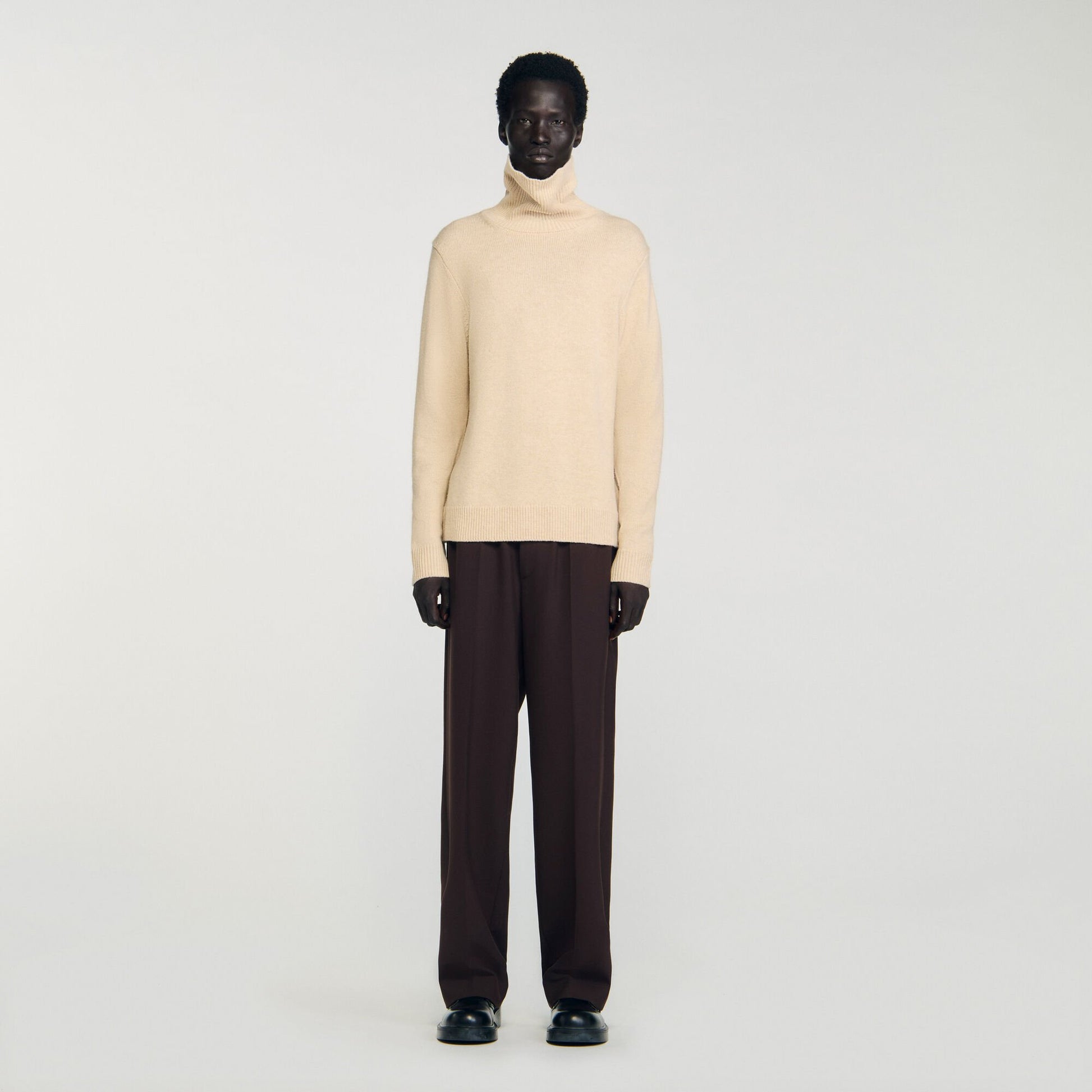 Sandro Wool and cashmere turtleneck Beige