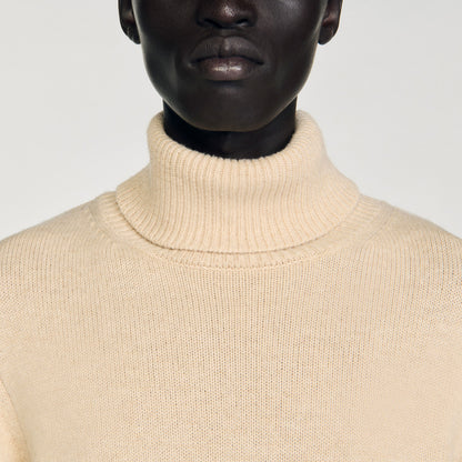 Sandro Wool and cashmere turtleneck Beige