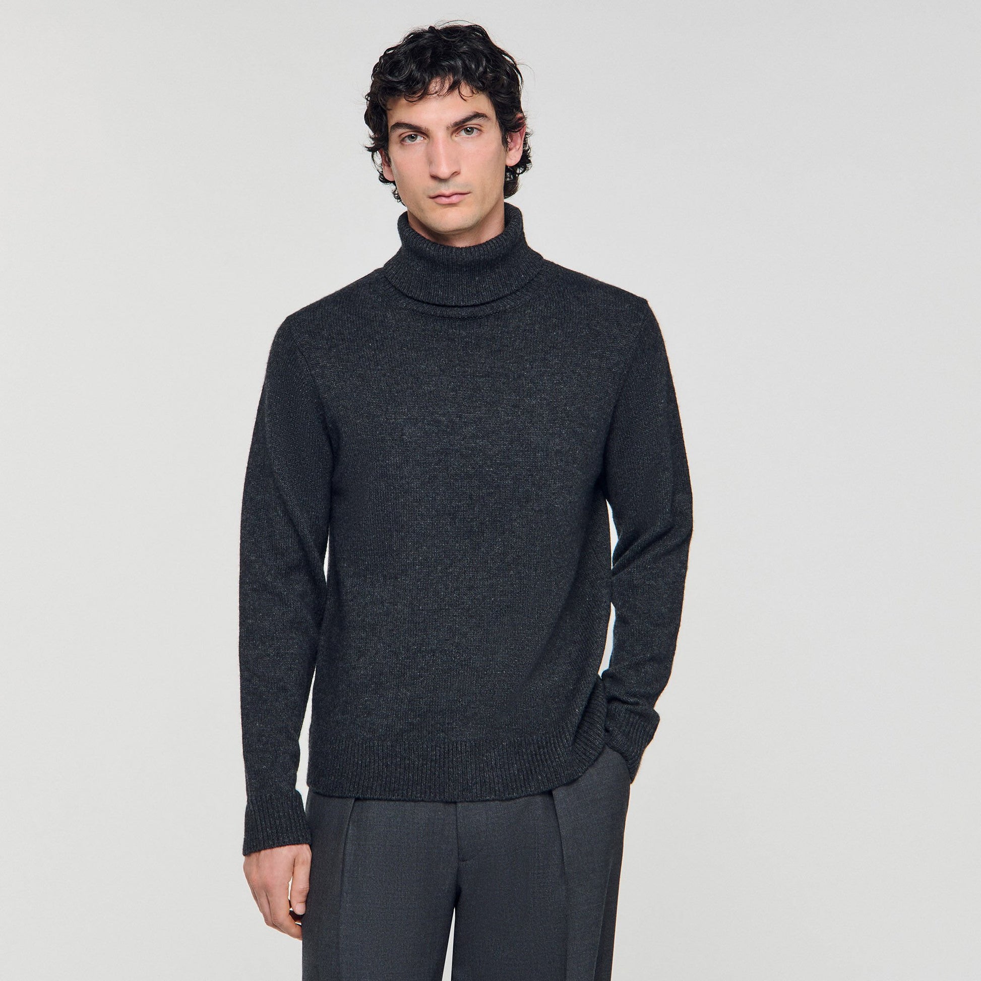 Sandro Wool and cashmere turtleneck Dark Grey