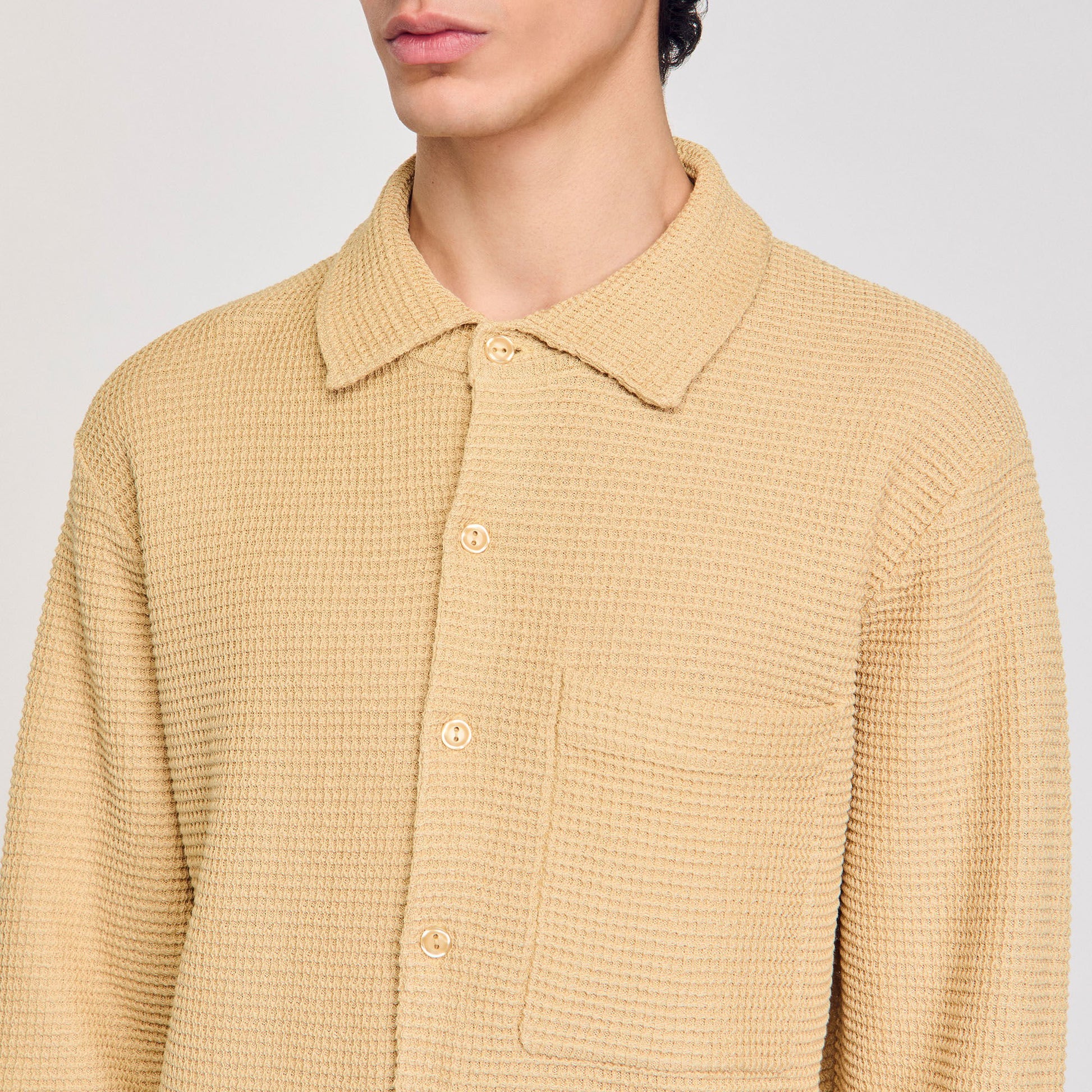 Sandro Oversized knit shirt Nut