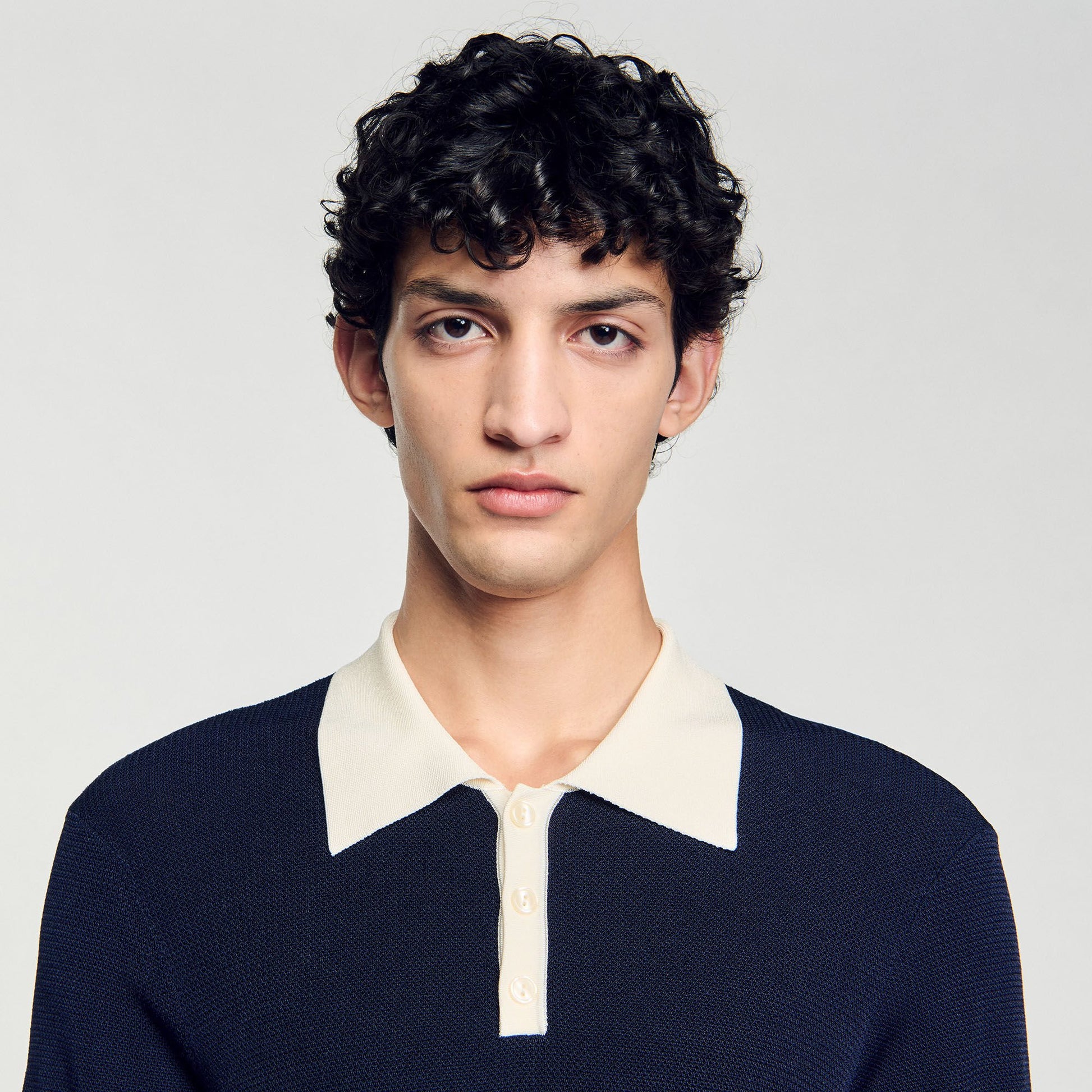 Sandro Two-tone polo shirt Navy Blue