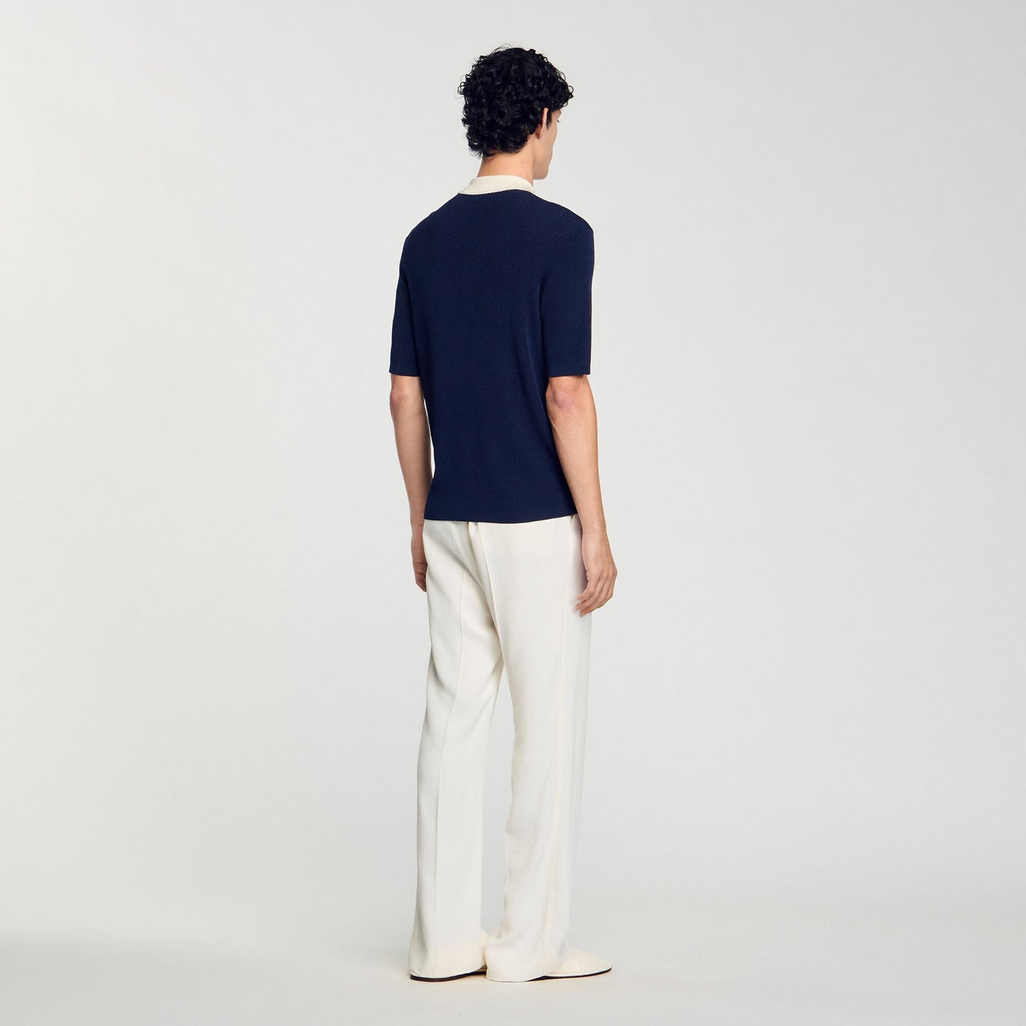 Sandro Two-tone polo shirt Navy Blue