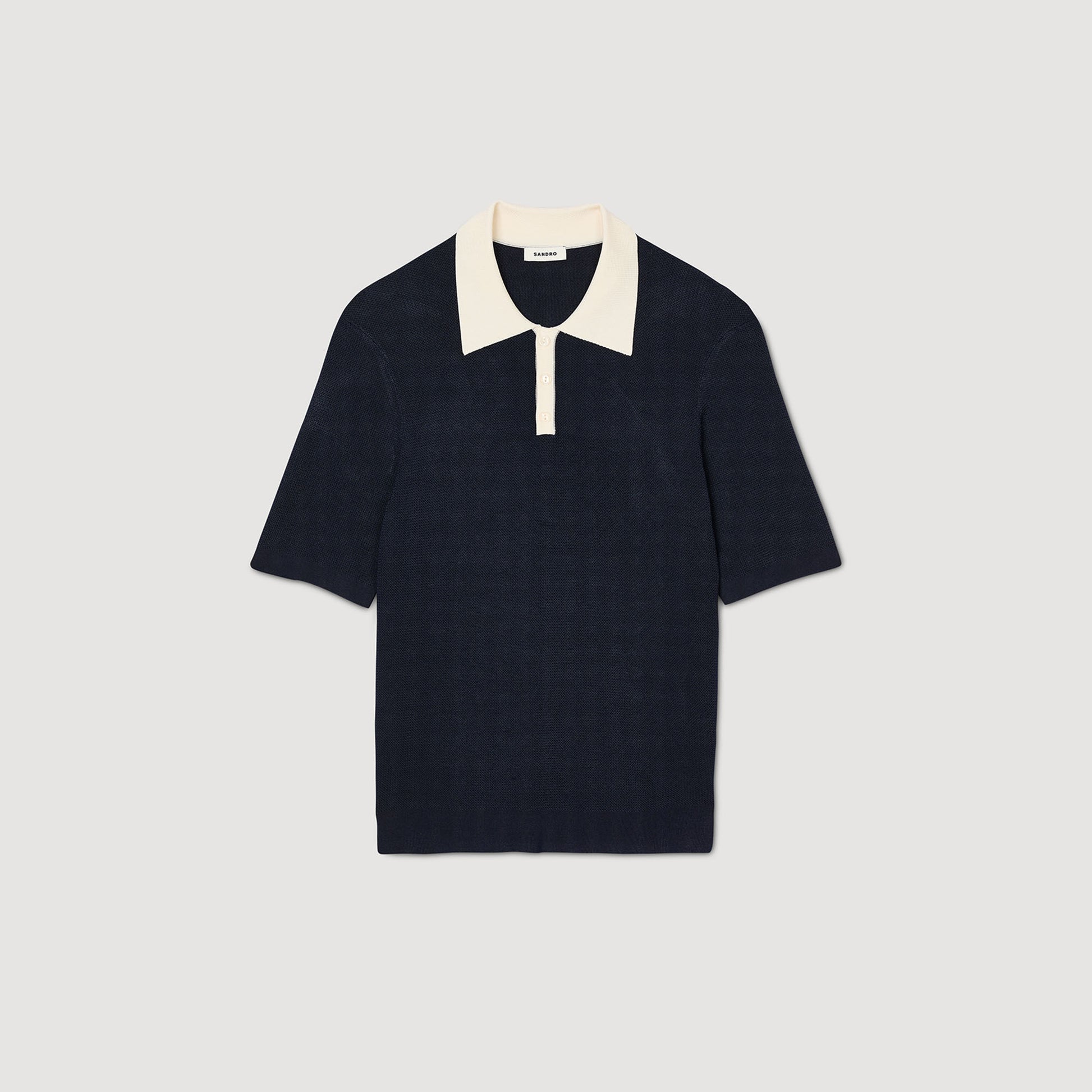 Sandro Two-tone polo shirt Navy Blue