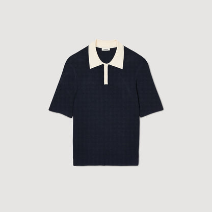 Sandro Two-tone polo shirt Navy Blue