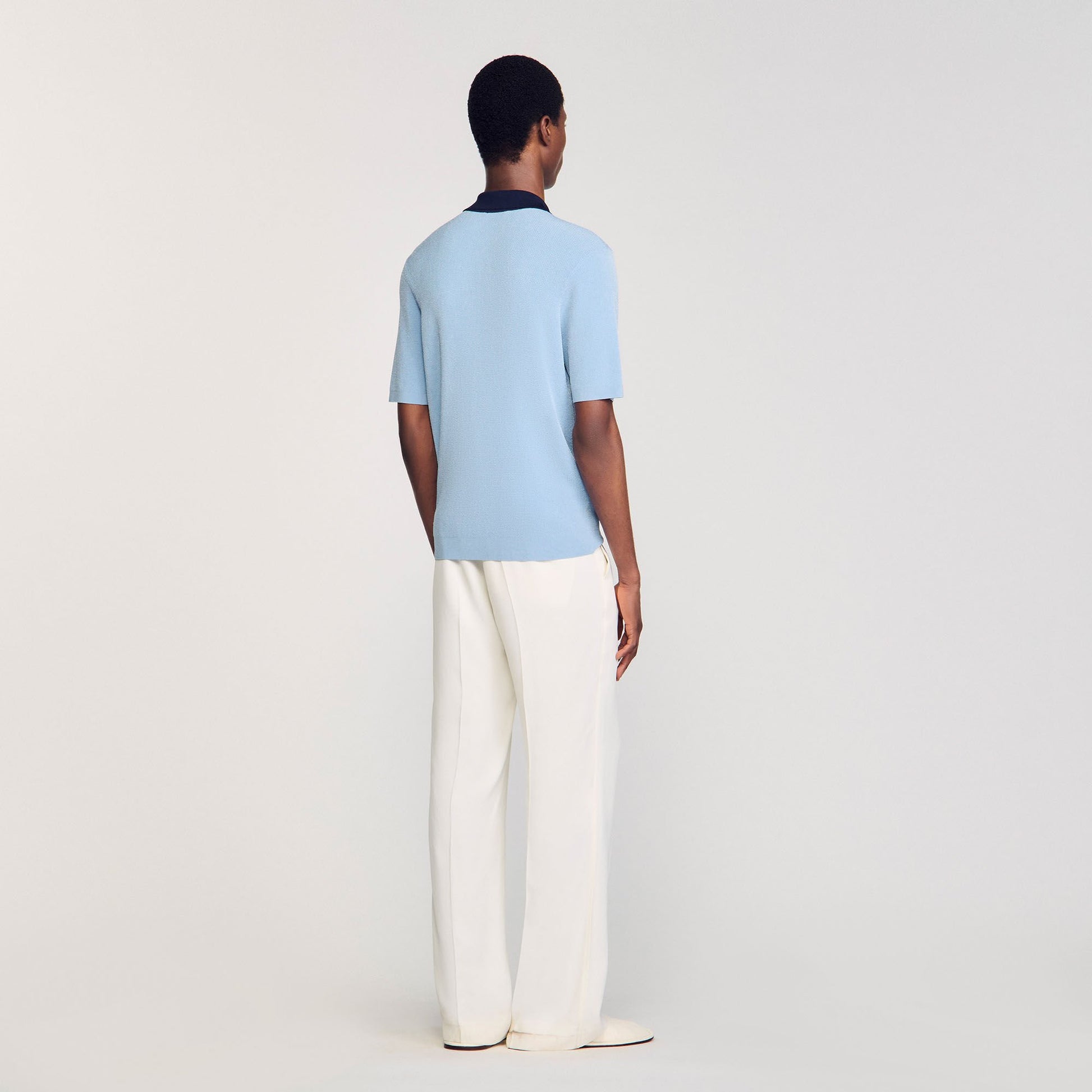 Sandro Two-tone polo shirt Chambray
