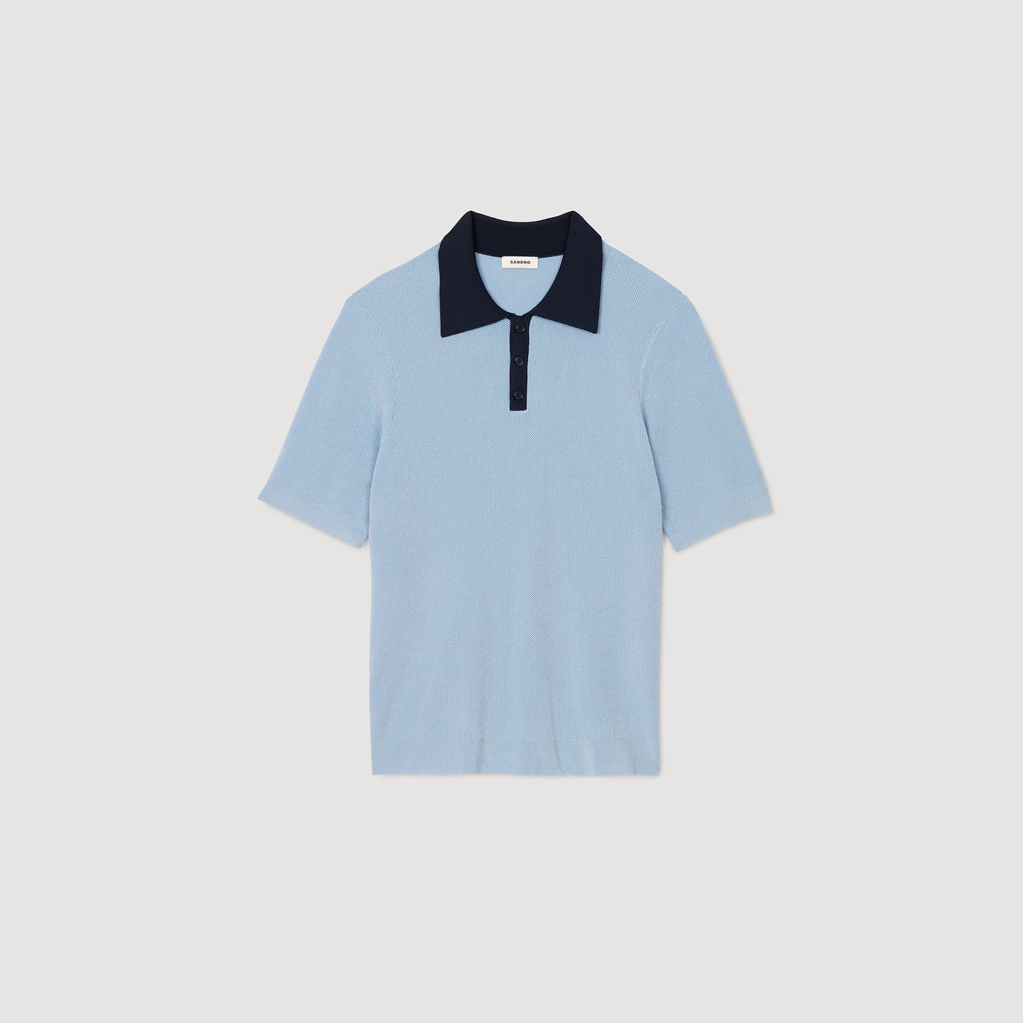 Sandro Two-tone polo shirt Chambray