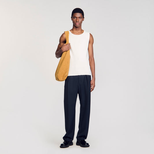 Sandro Rib knit vest top Optic White