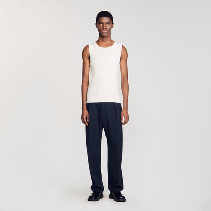 Sandro Rib knit vest top Optic White