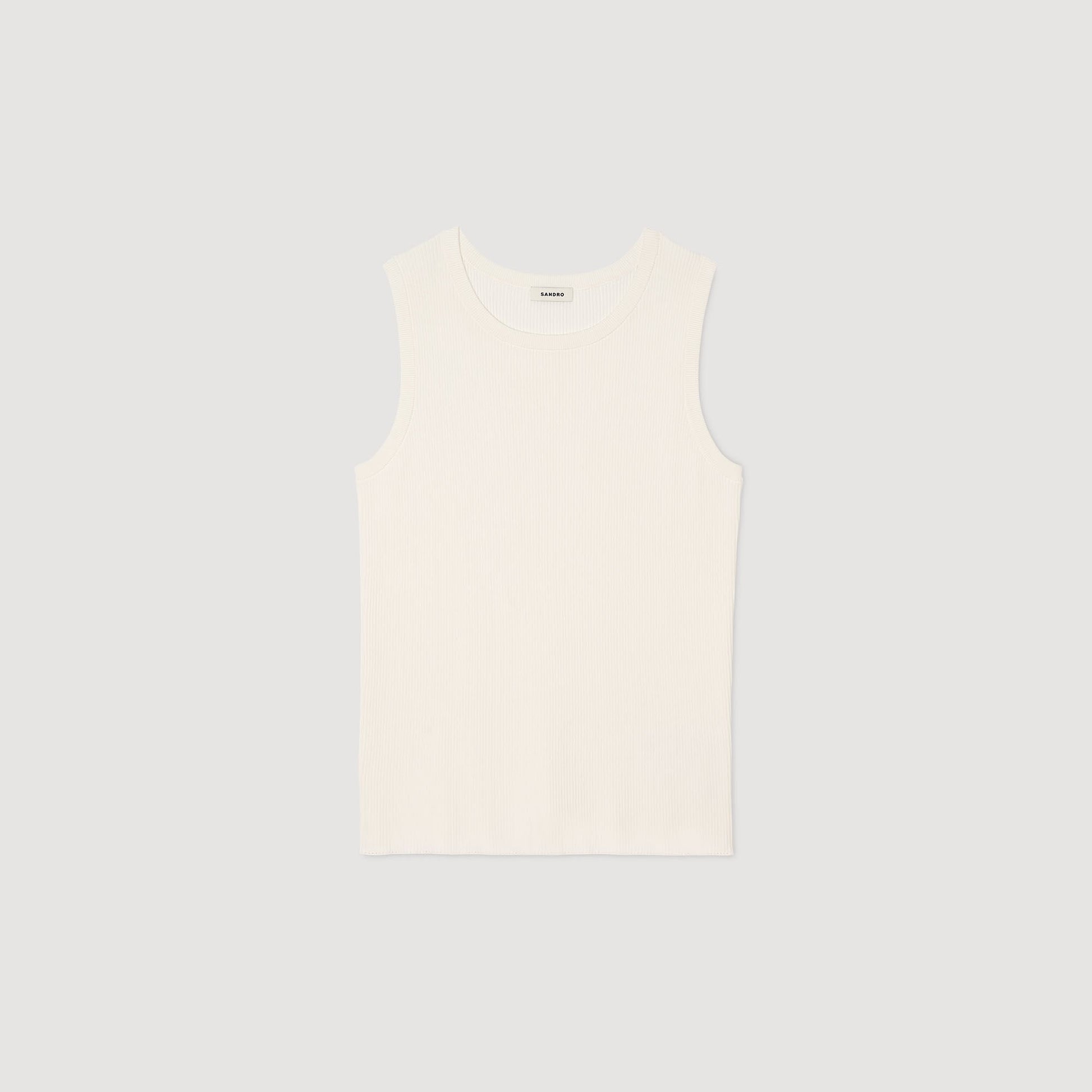 Sandro Rib knit vest top Optic White