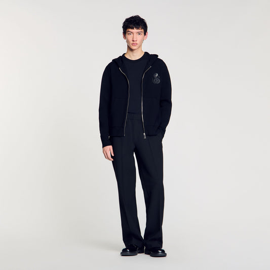 Sandro Zip-up cardigan with snake detail Black