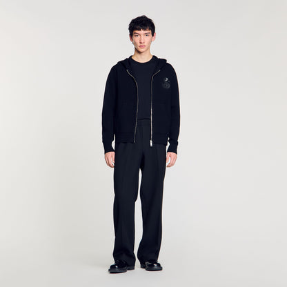 Sandro Zip-up cardigan with snake detail Black