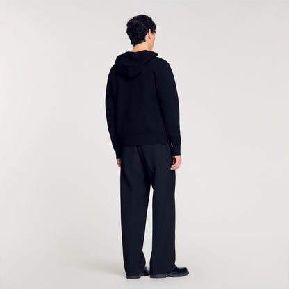 Sandro Zip-up cardigan with snake detail Black