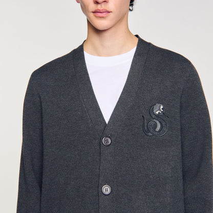 Sandro Cardigan with snake detail Lime