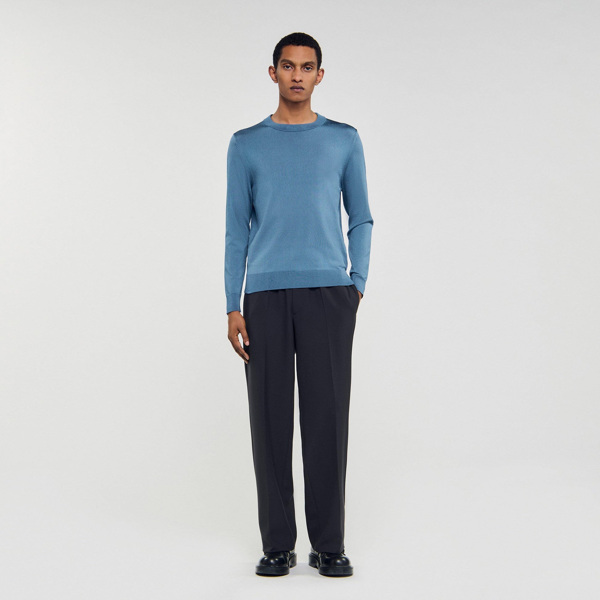 Sandro Fine knit sweater Blue Office