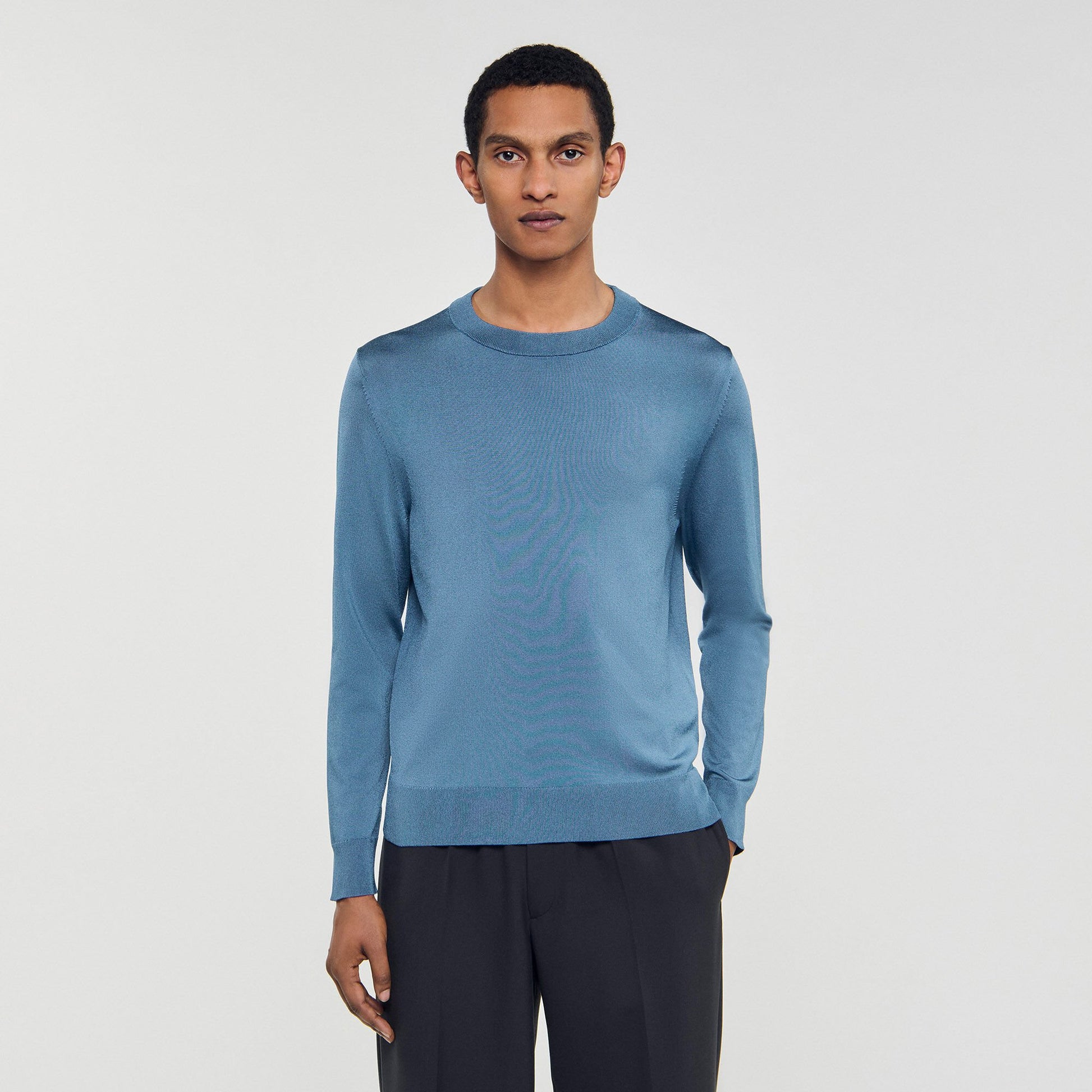 Sandro Fine knit sweater Blue Office
