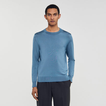Sandro Fine knit sweater Blue Office