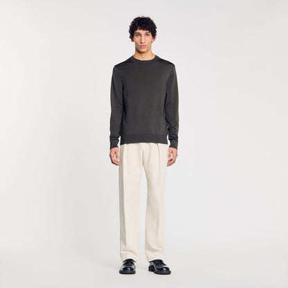 Sandro Fine knit sweater Dark Kaki.