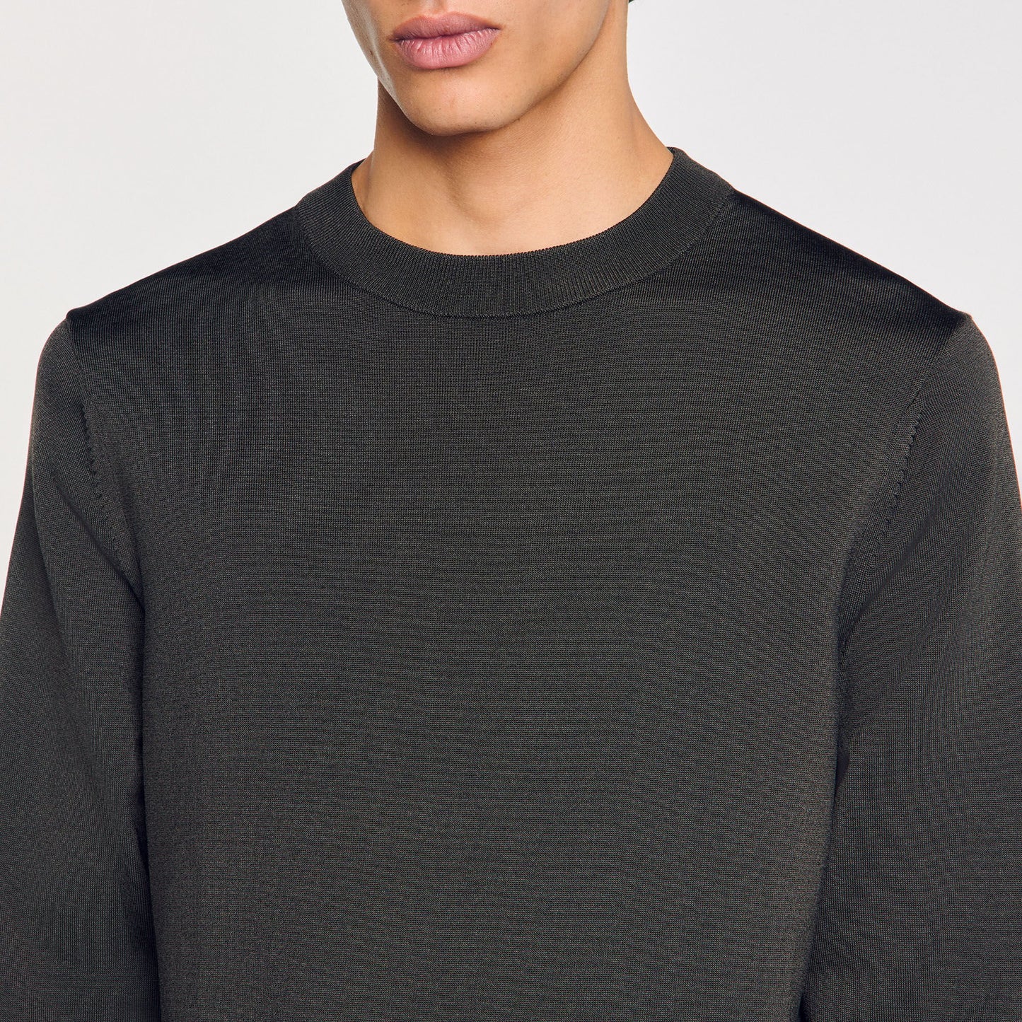 Sandro Fine knit sweater Dark Kaki.