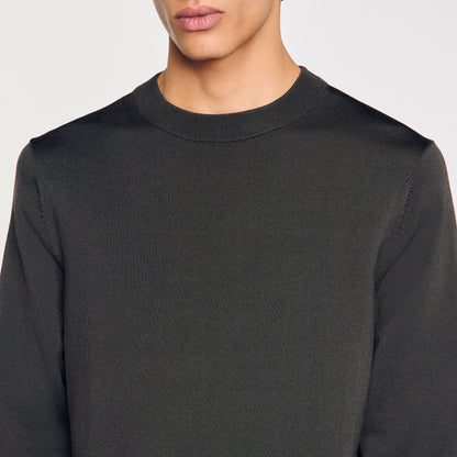 Sandro Fine knit sweater Dark Kaki.
