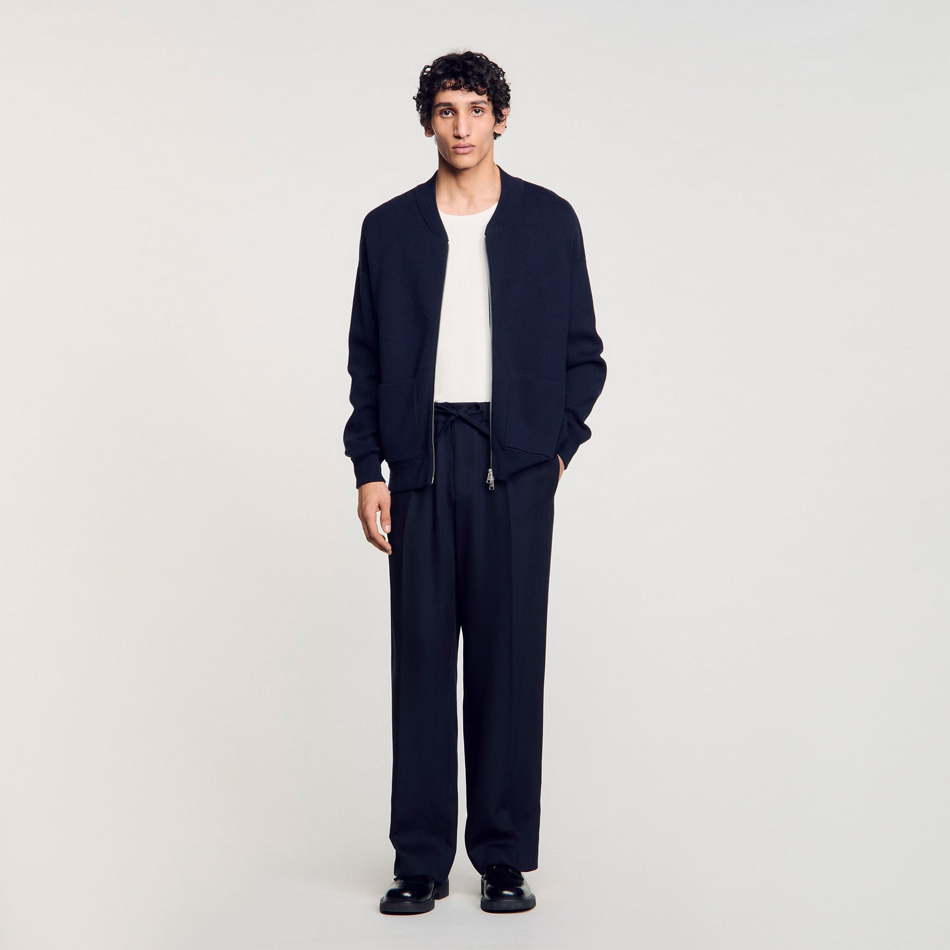 Sandro Knit jacket Navy Blue