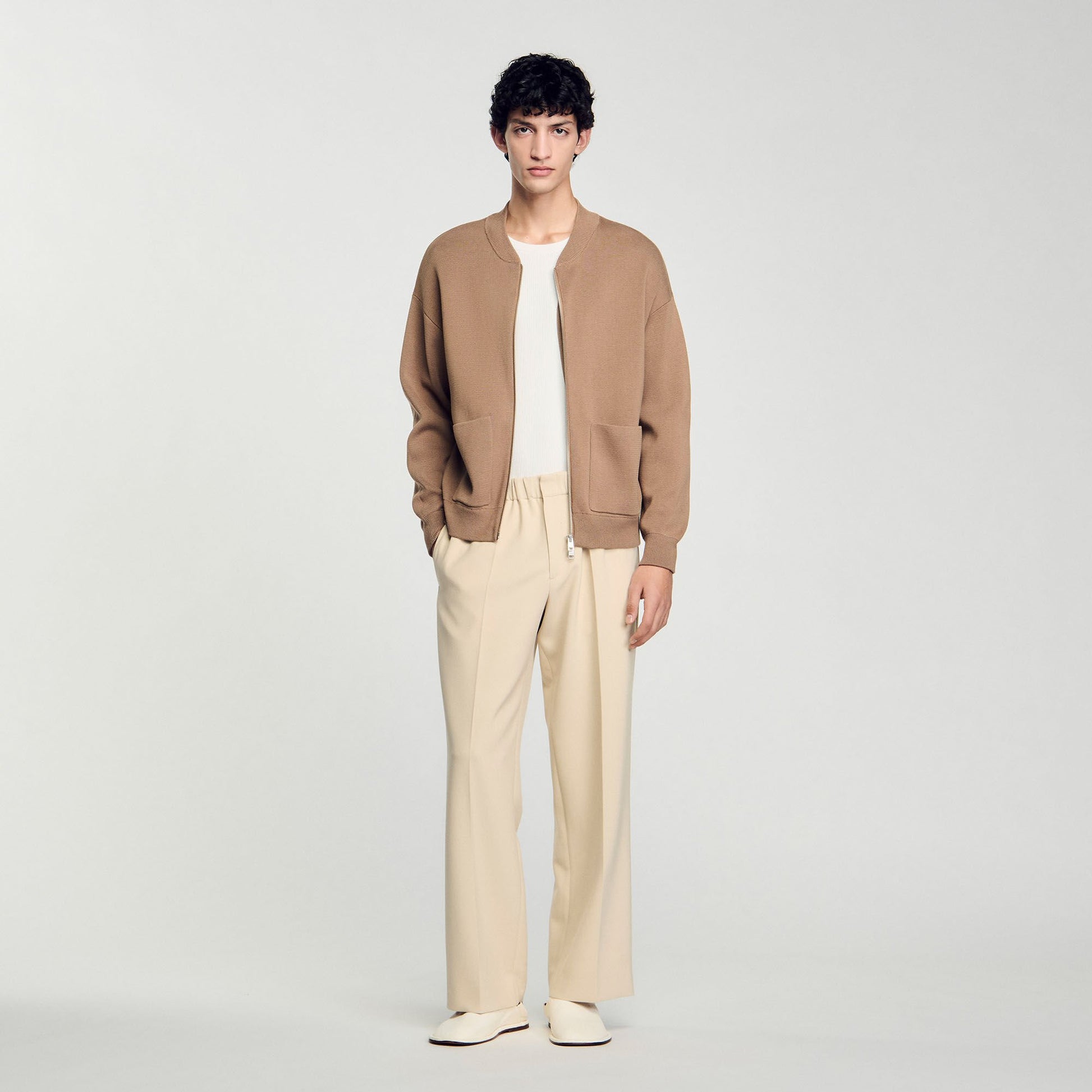 Sandro Knit jacket Dark Sand