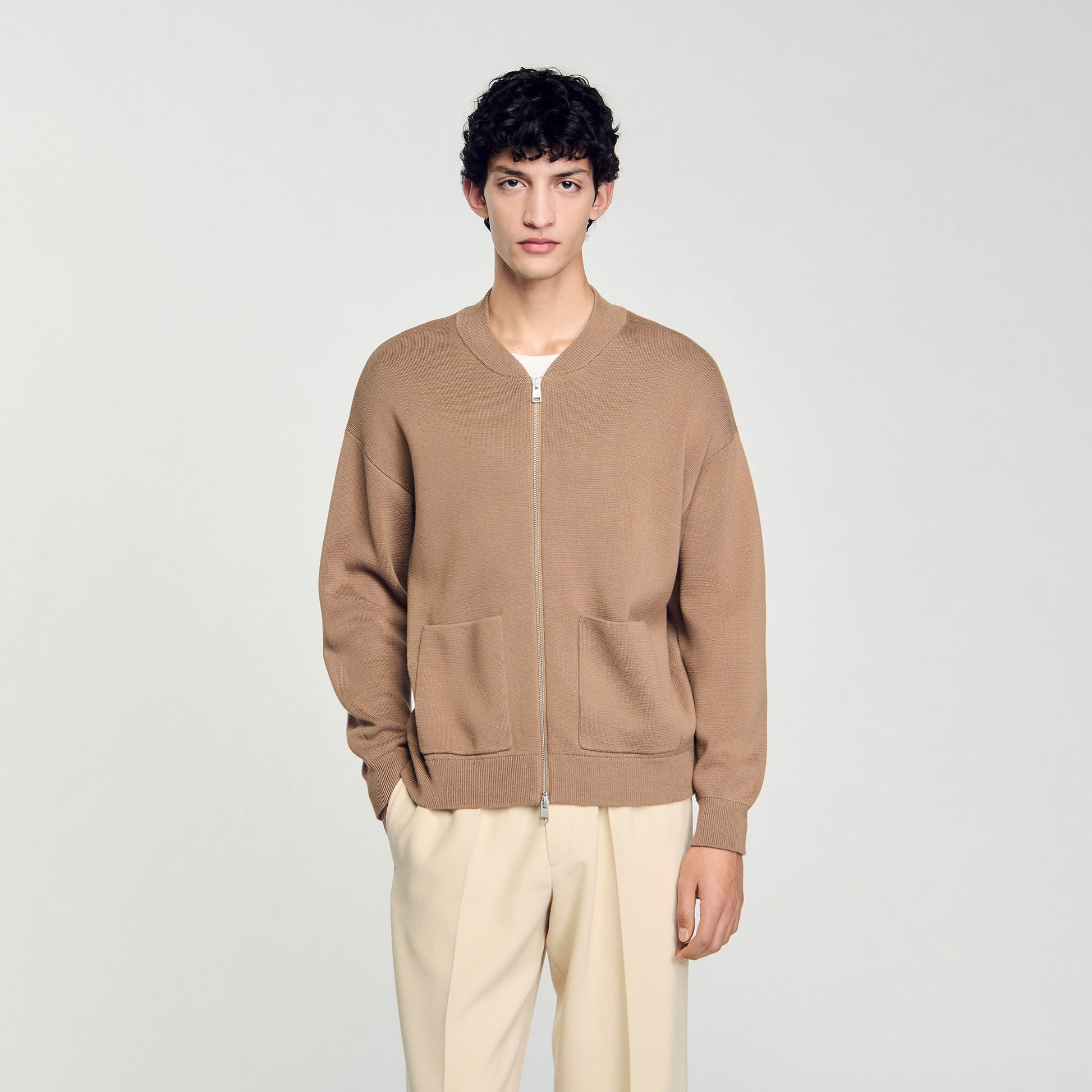 Sandro Knit jacket Dark Sand