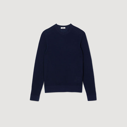 Sandro Textured knit sweater Navy Blue