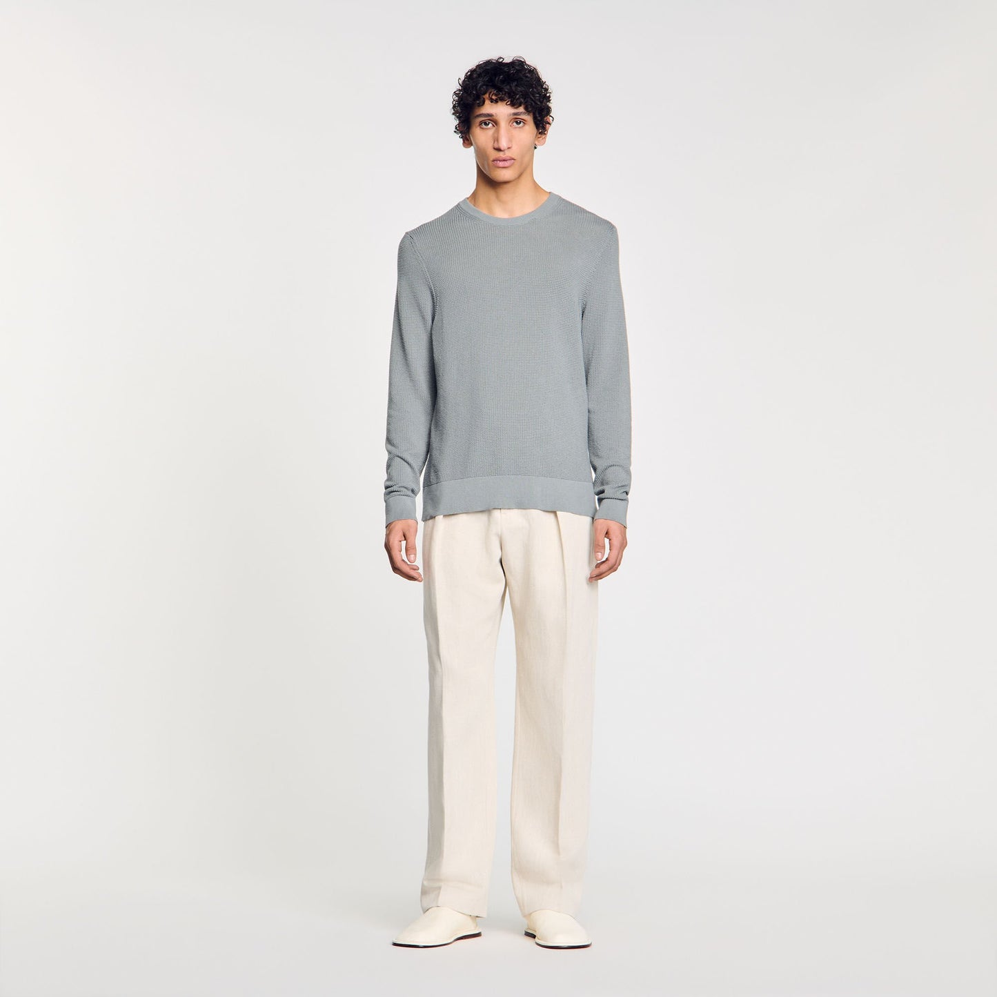 Sandro Textured knit sweater Lime