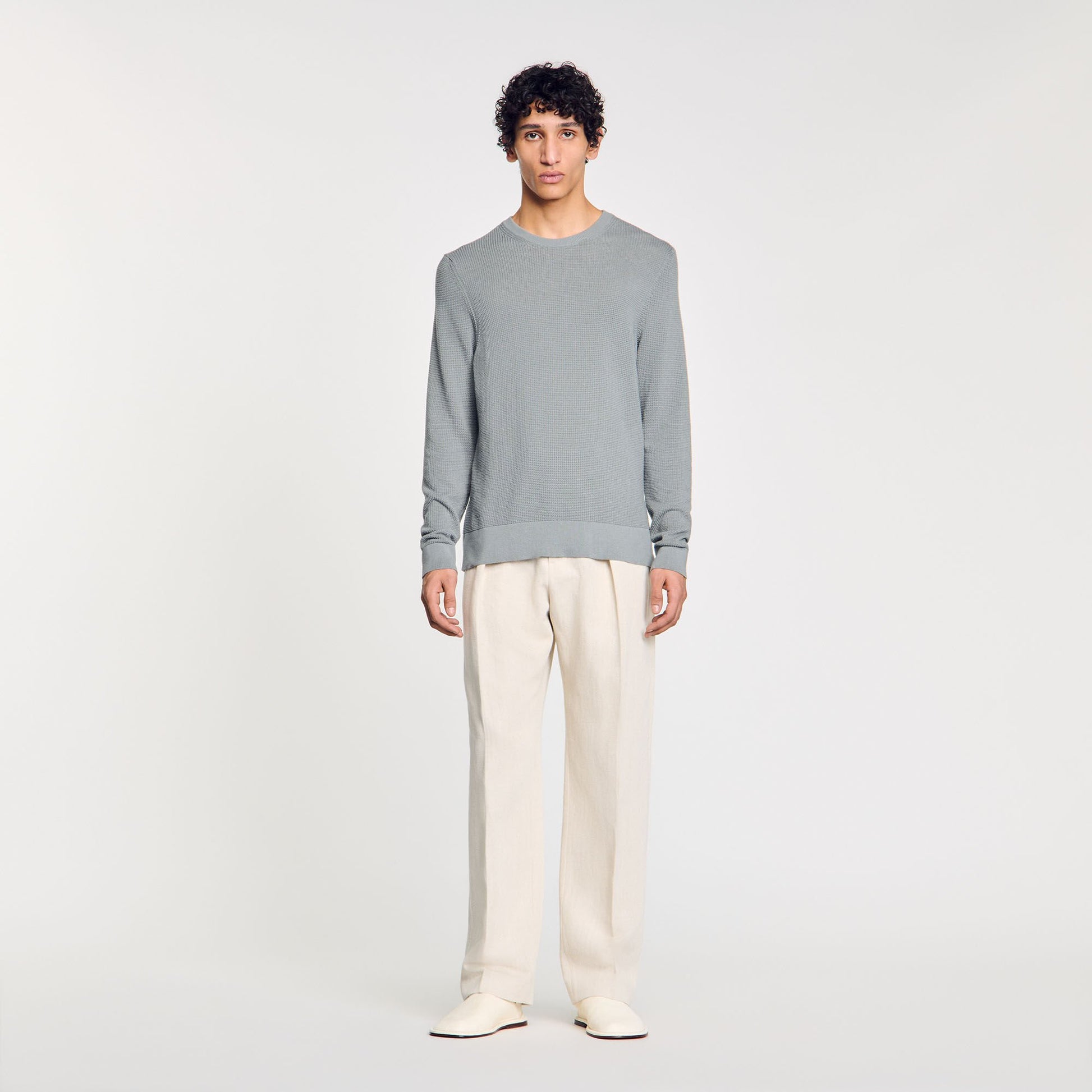 Sandro Textured knit sweater Lime