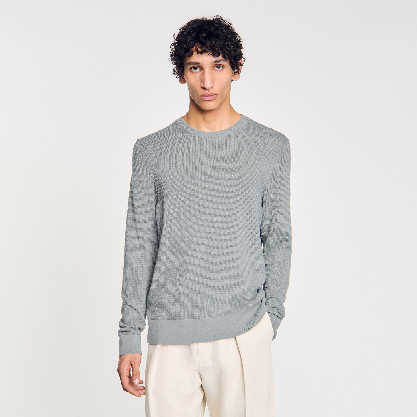 Sandro Textured knit sweater Lime