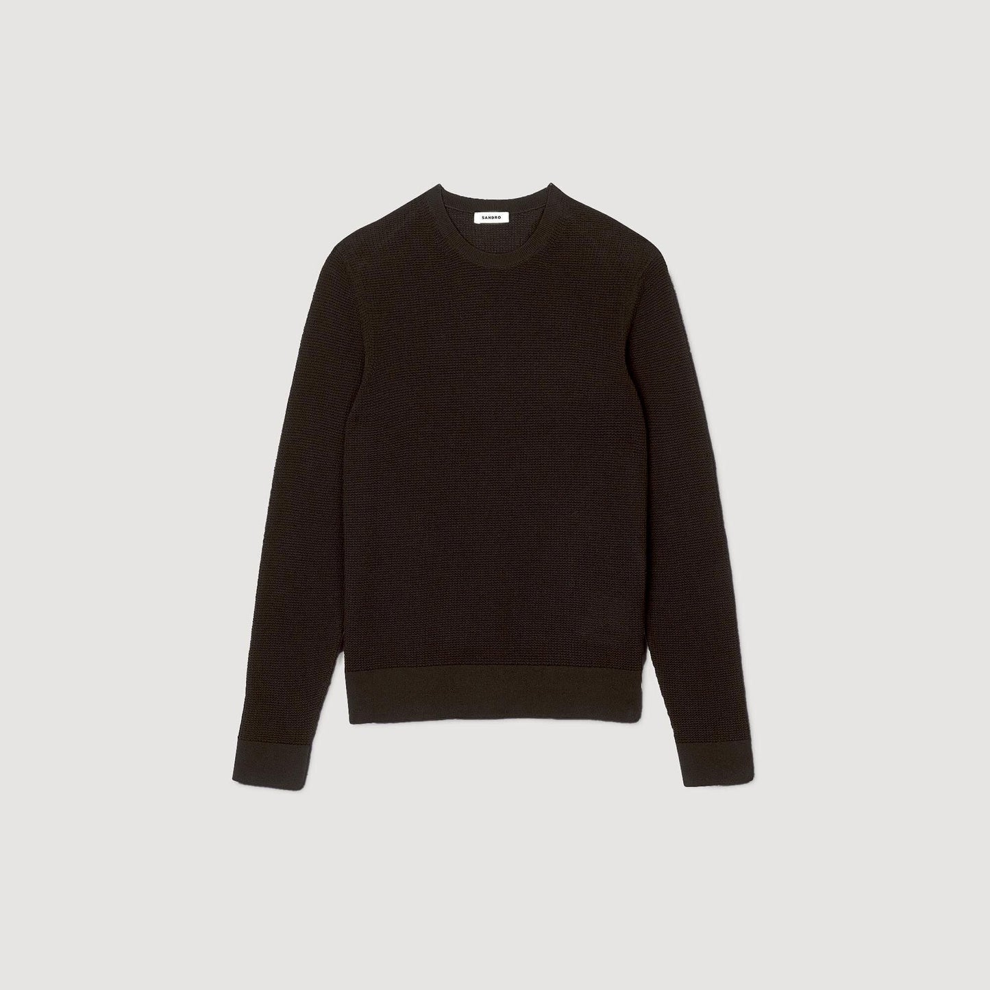 Sandro Textured knit sweater Dark Kaki.