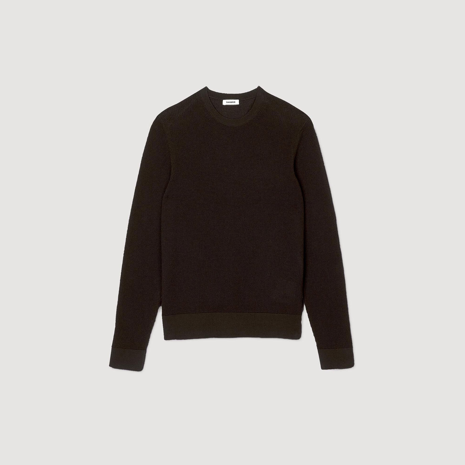 Sandro Textured knit sweater Dark Kaki.
