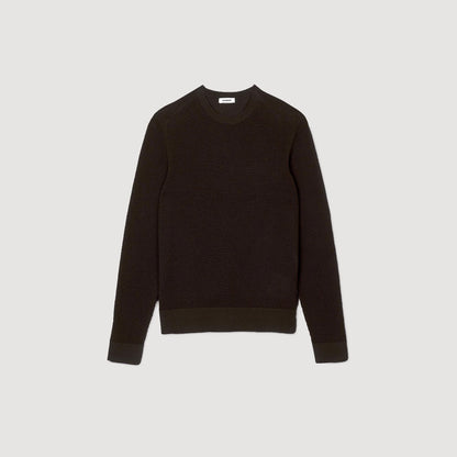 Sandro Textured knit sweater Dark Kaki.
