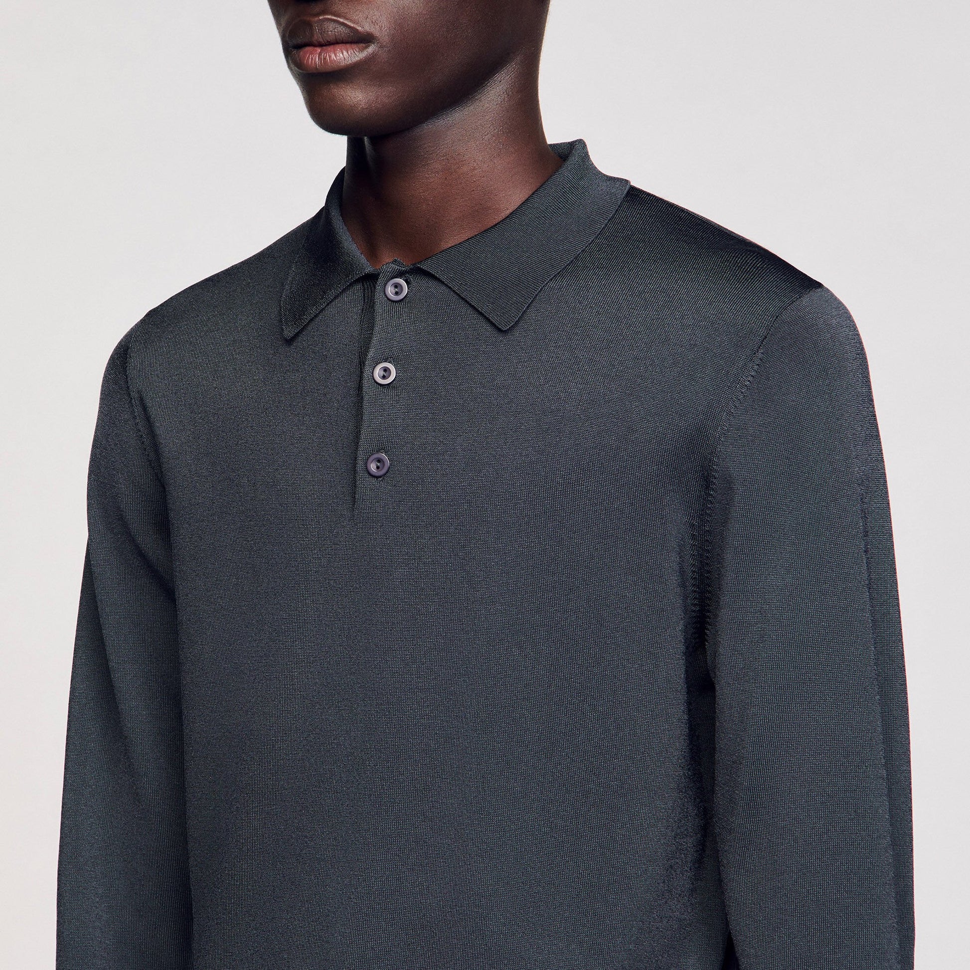 Sandro Ribbed polo shirt Fonte