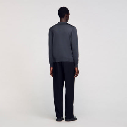 Sandro Ribbed polo shirt Fonte