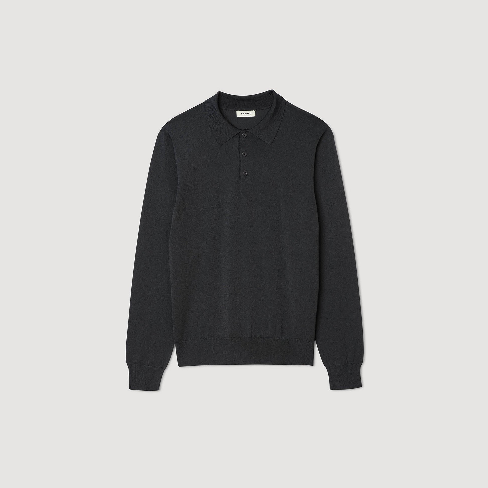 Sandro Ribbed polo shirt Fonte