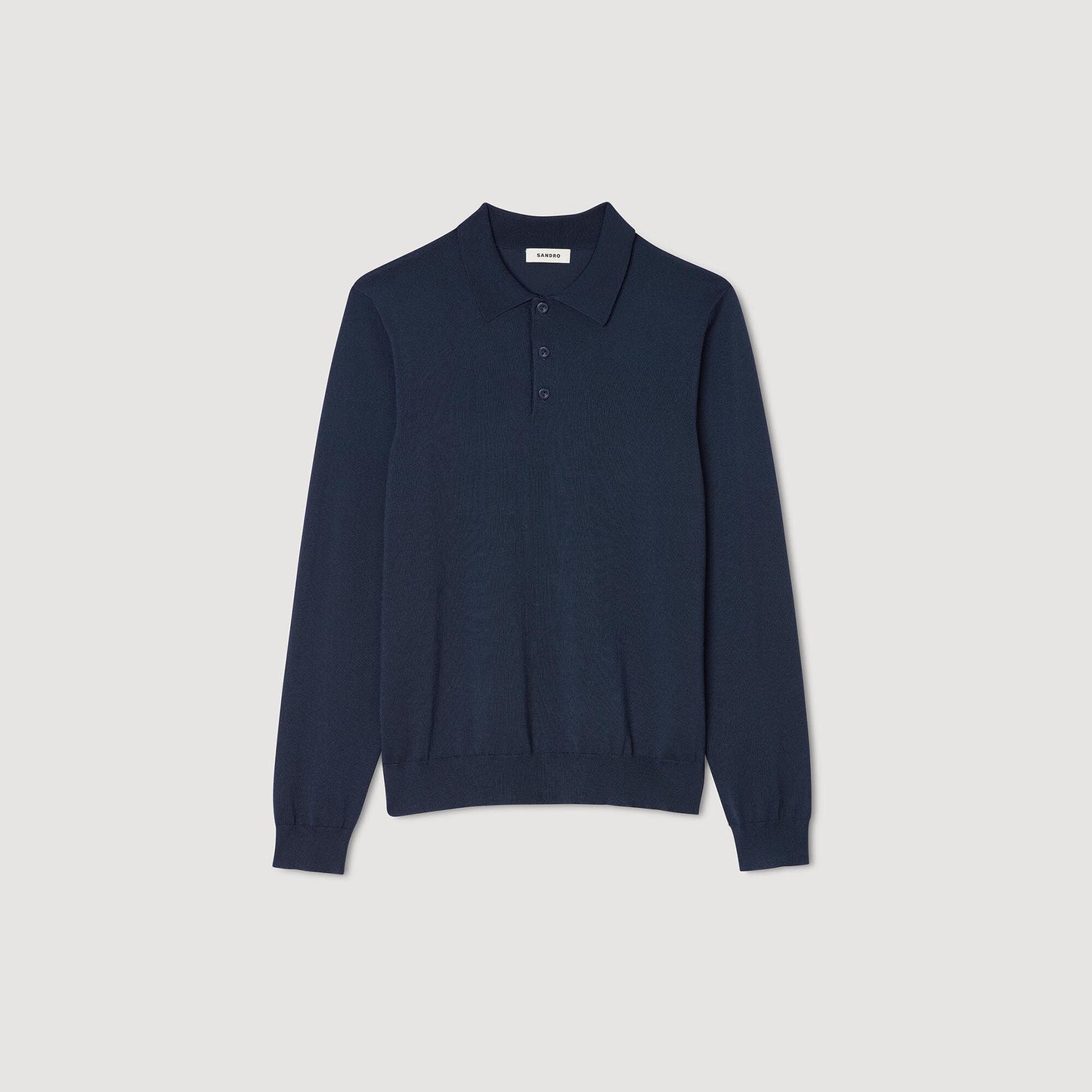 Sandro Ribbed polo shirt Royal Blue