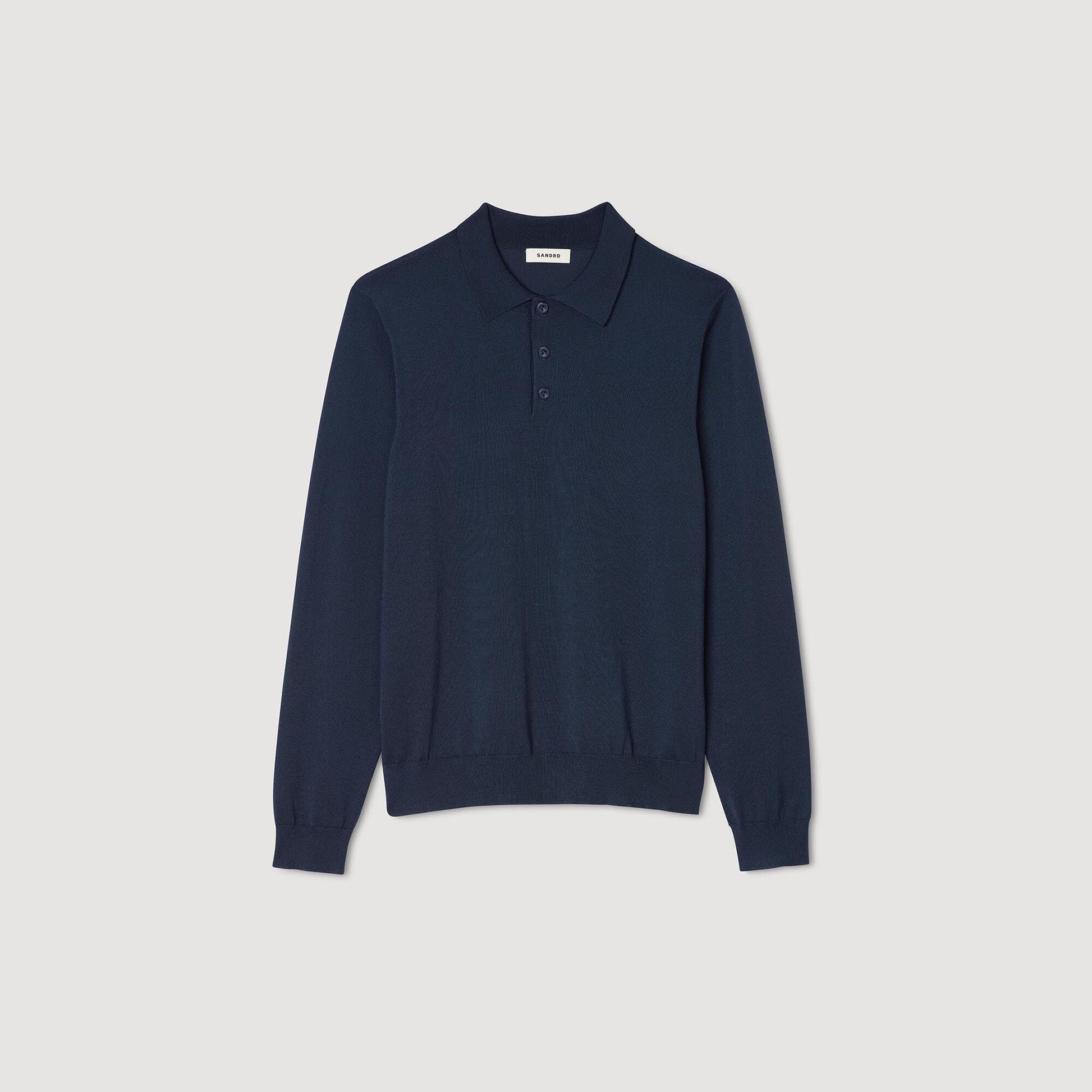 Sandro Ribbed polo shirt Royal Blue