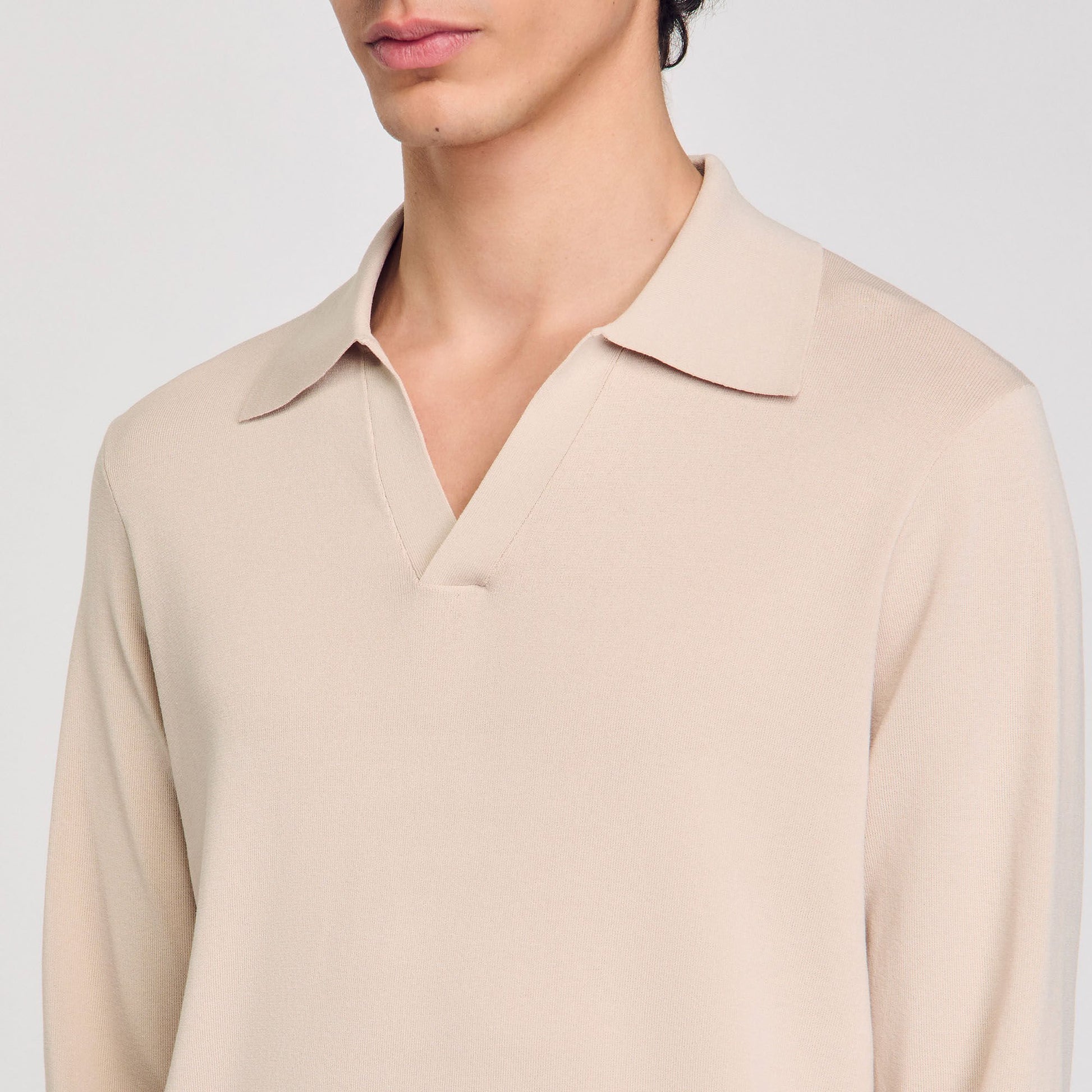 Sandro Knit polo shirt Oats