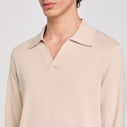 Sandro Knit polo shirt Oats