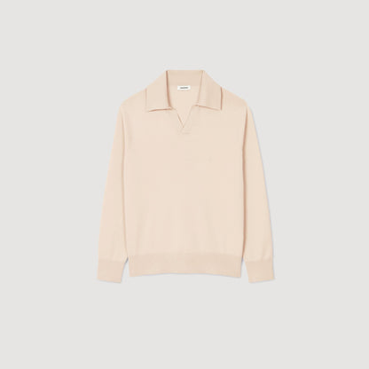 Sandro Knit polo shirt Oats