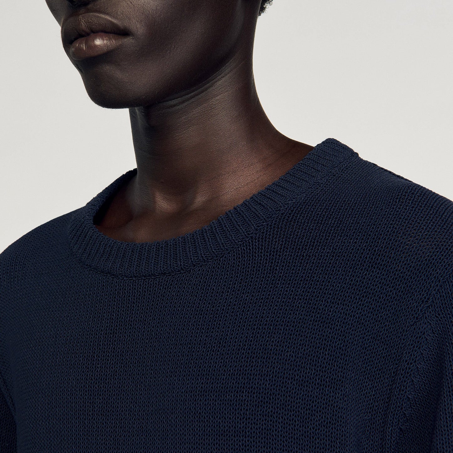 Sandro Fine knit T-shirt Navy Blue