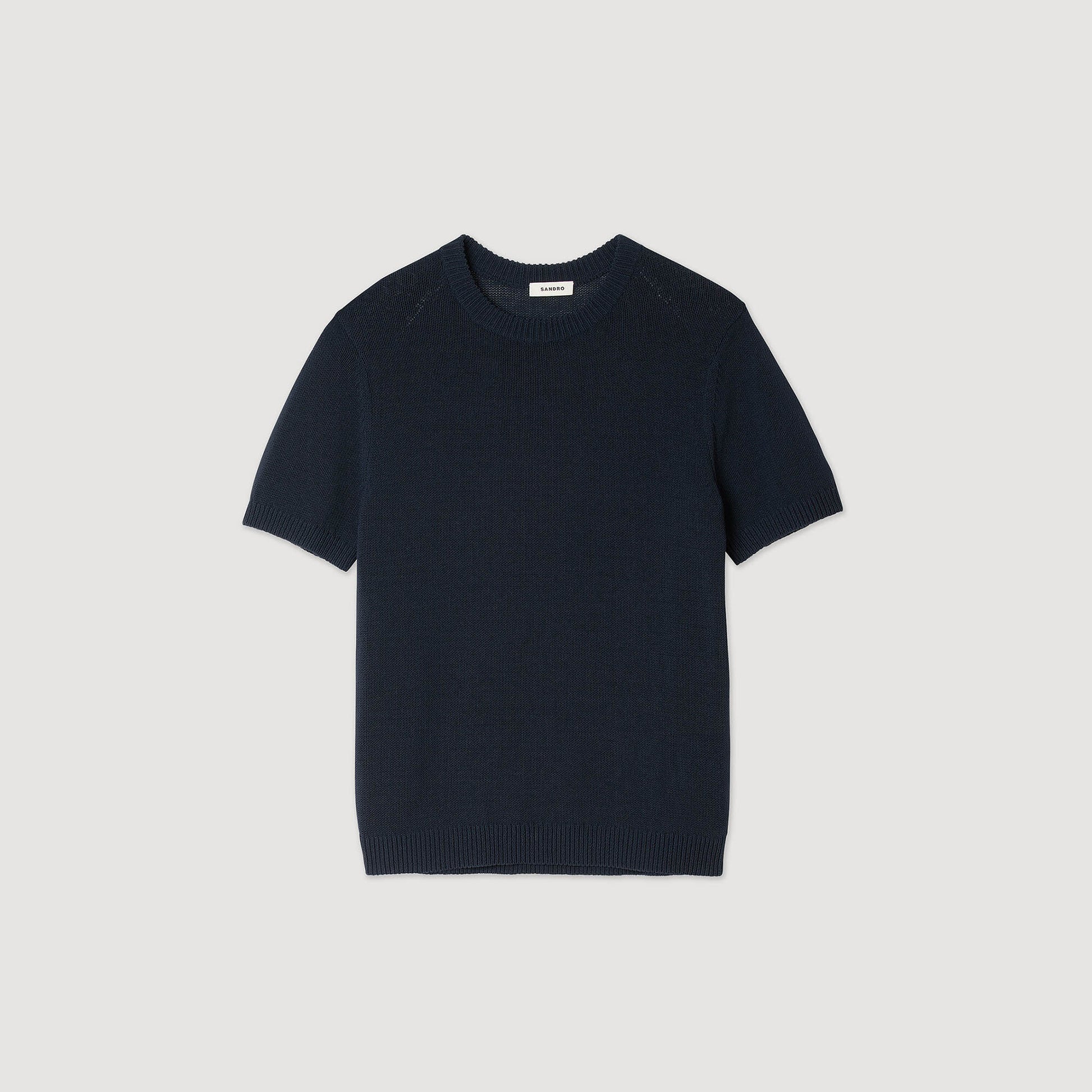 Sandro Fine knit T-shirt Navy Blue