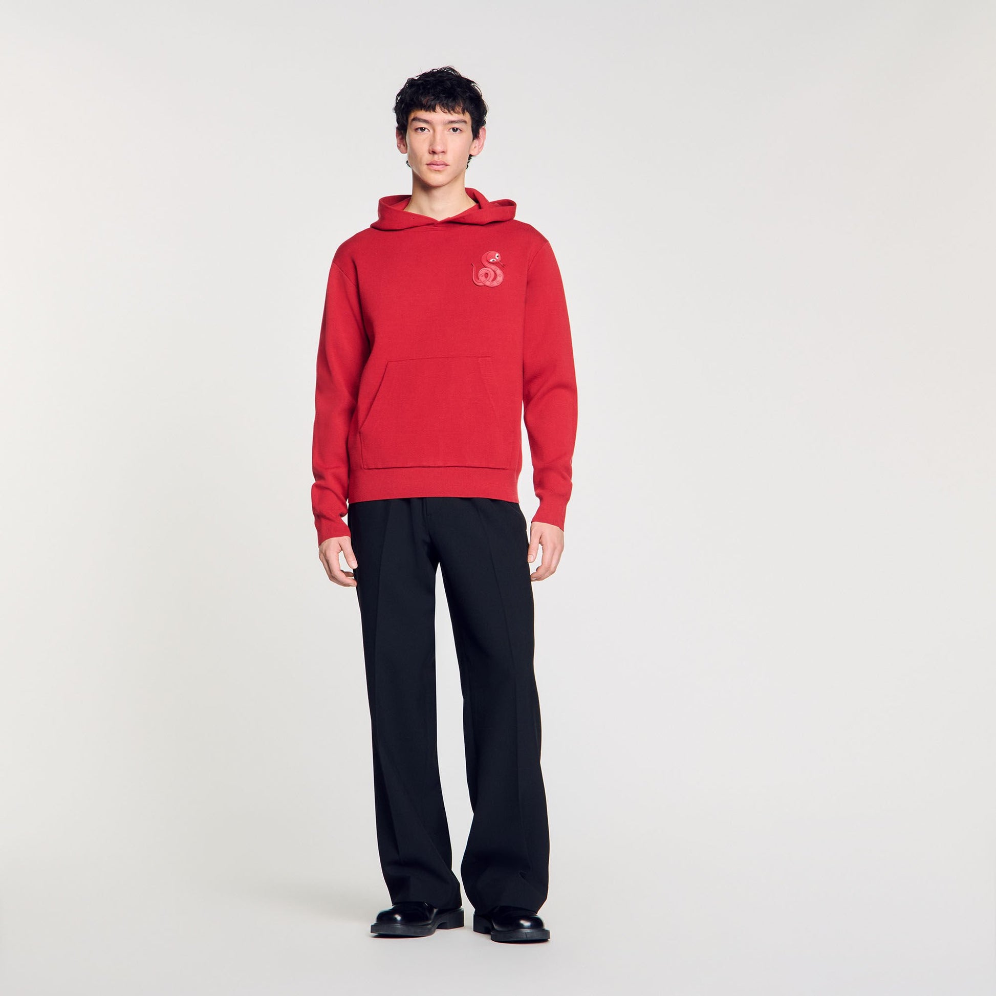 Sandro Knit sweatshirt with snake detail Red