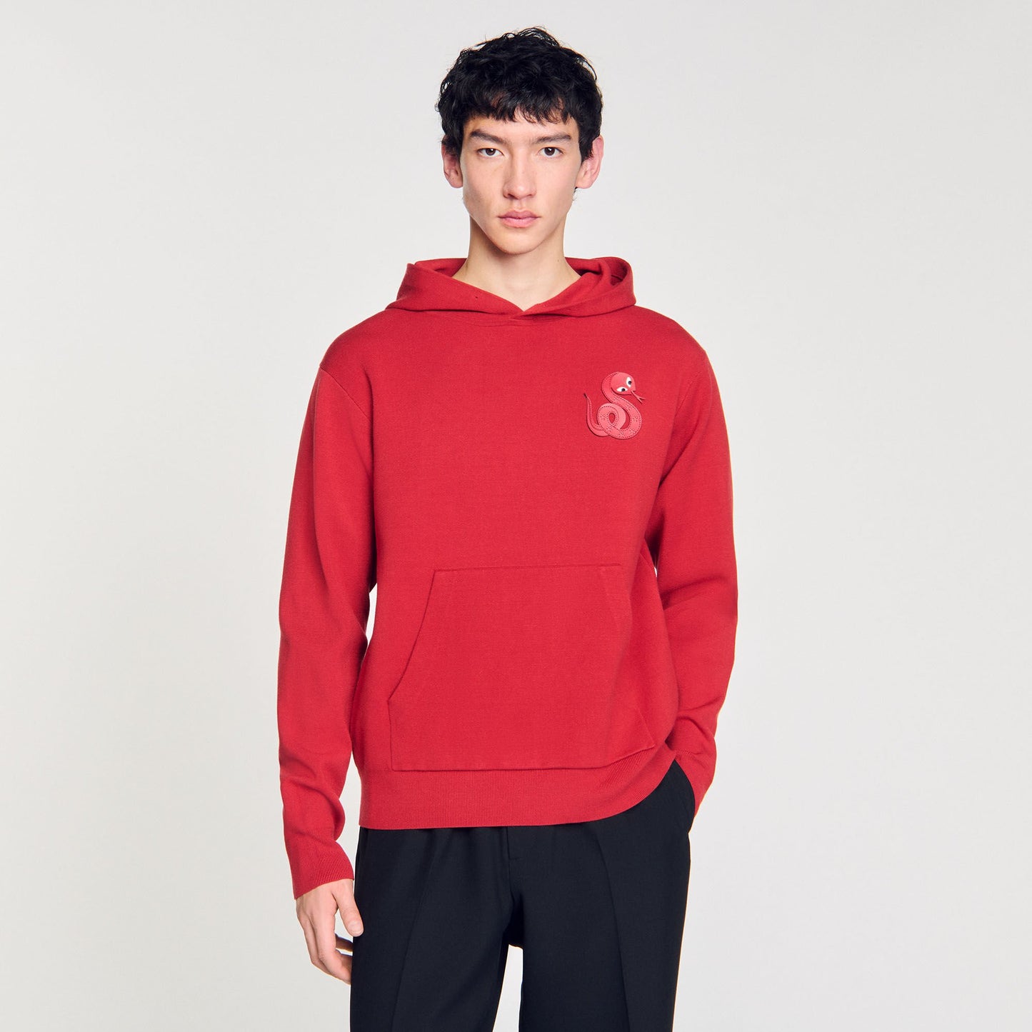 Sandro Knit sweatshirt with snake detail Red